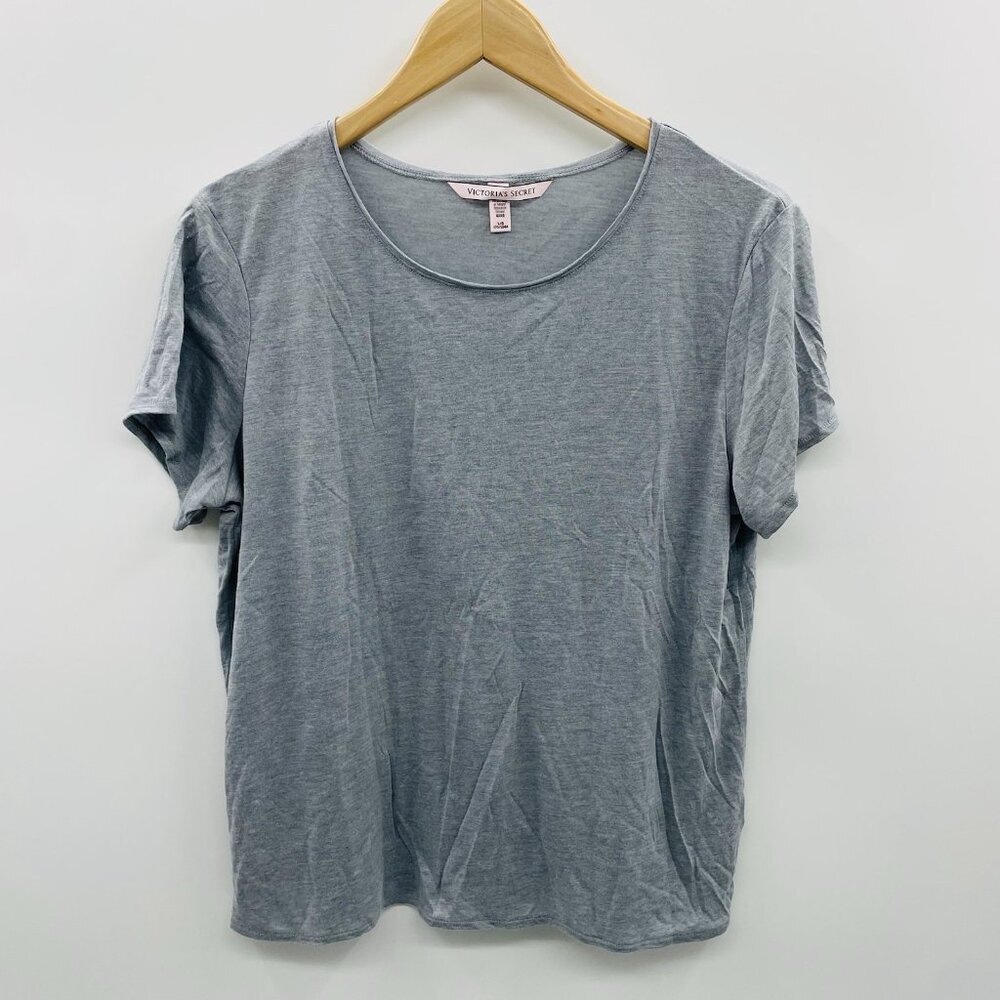 Victorias Secret Womens Size Large Short Sleeve Modal Sleep Tee‎ in Gray 1384